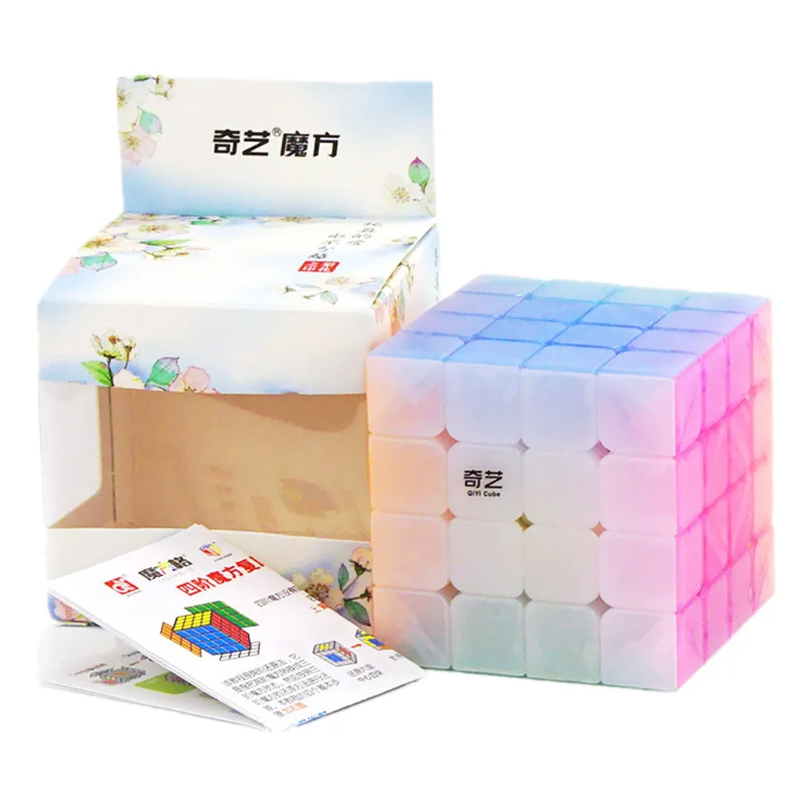 QiYi QiYuan 4x4 Stickerless Black Magic Cube 4*4*4 Speed Puzzle QiYuan S2