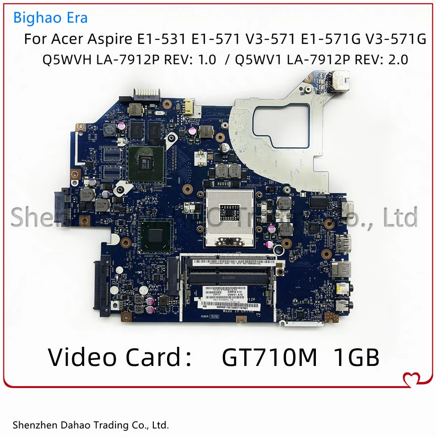 para Acer Aspire V3571g E1-571 E1-571g Placa-mãe do Portátil com Chipconjunto Gt620m Hm77 630m 640m Gt710m 1gb 2gb Q5wvh Q5wv1 La7912p - Imagem 5