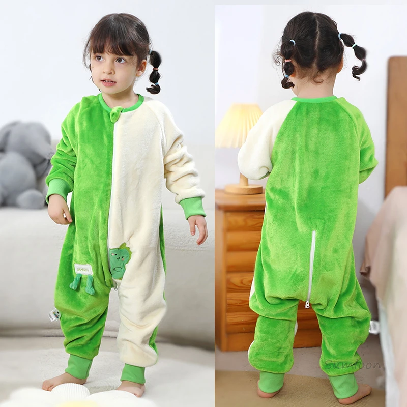 Boys Girls Sleeping Pajamas for Kids 0 to 1 2 3 4 5 6 Years Bear Dinosaur Toddler Zip Child Sleepwear Plush Pijamas Onesies