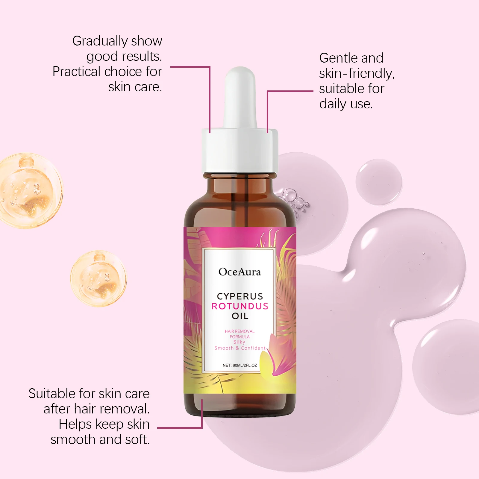 Oceaura Hair Removal Oil Gentle Moisturizing Smoothing Skin Care_voghion.com