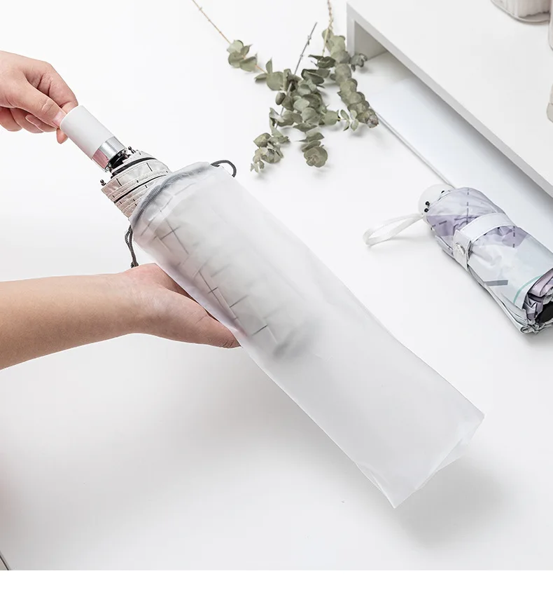 Translucent Plastic Bag Umbrella Storage Bag Reusable Portable Umbrella Drawstring Storage Cover for Travel Organizer Umbrella Cover Umbrella Storage Bag