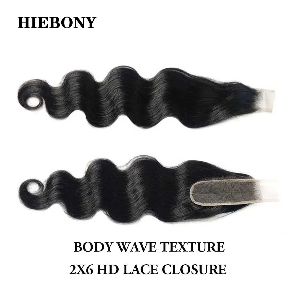 2x6 HD Lace Closure Only Melt Skins Straight Deep Parting 2x6 Skinlike HD Lace Closure Body Wave Pre Plucked Hairline