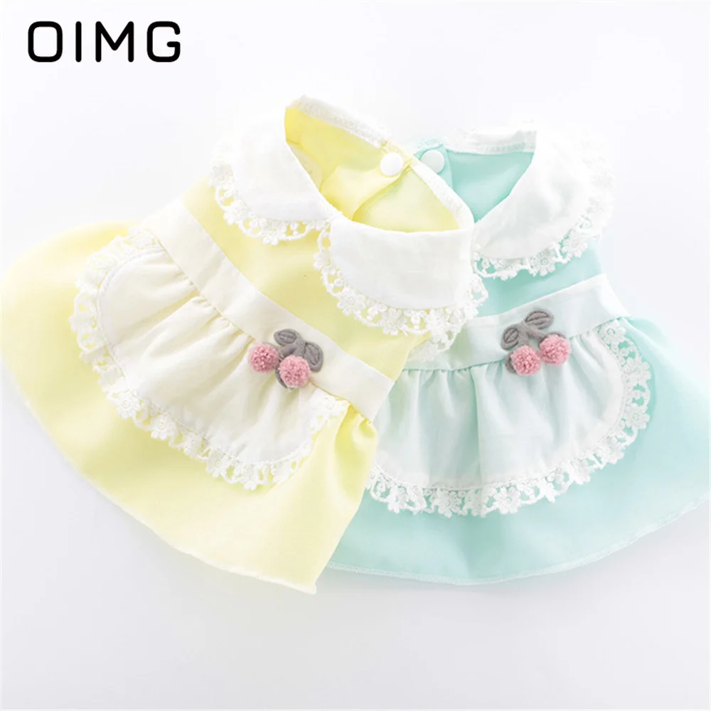 

OIMG Lollipop Cat Dog Cute Skirt Yorkies Schnauzer Bichon Spring Summer New Pet Clothes Small Dogs Princess Maid Dress