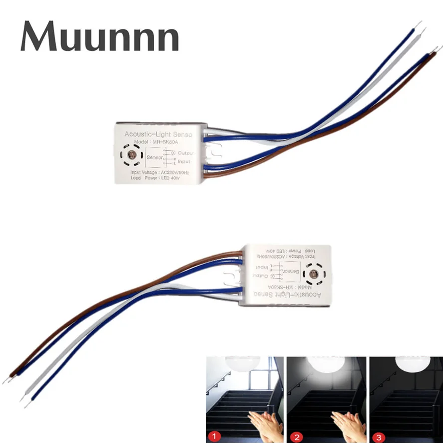 220V Miglioramento Della Casa Smart Switch Modulo Rilevatore Suono Sensore Vocale Intelligente Auto On Off Light Switch Accessori