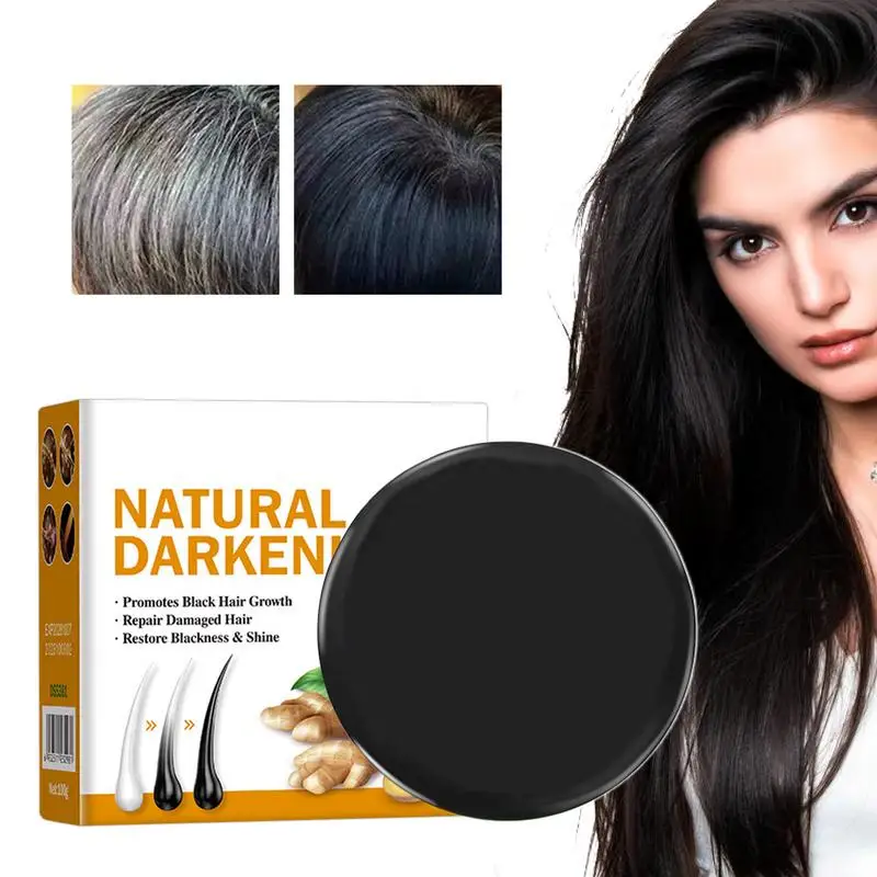 

New Hair Darkening Shampoo Bar, Black Soap For Gray Hair Organic Conditioner & Repair Essence Volumizing & Moisturizing soap