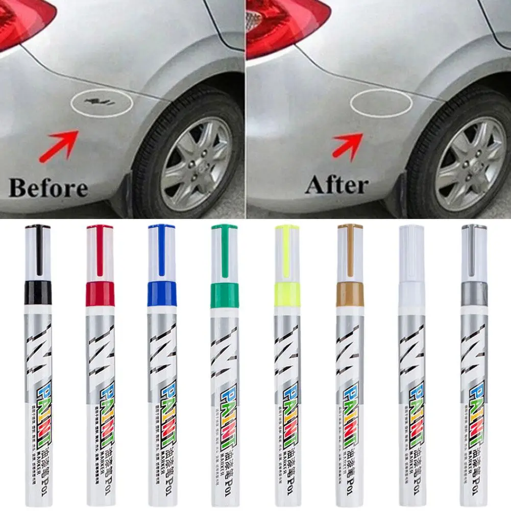 

8 Colors Professional Car Paint Non-toxic Permanent Pen Repair Water Waterproof Pen Remover Painting Car Scratch Resistant D7L6