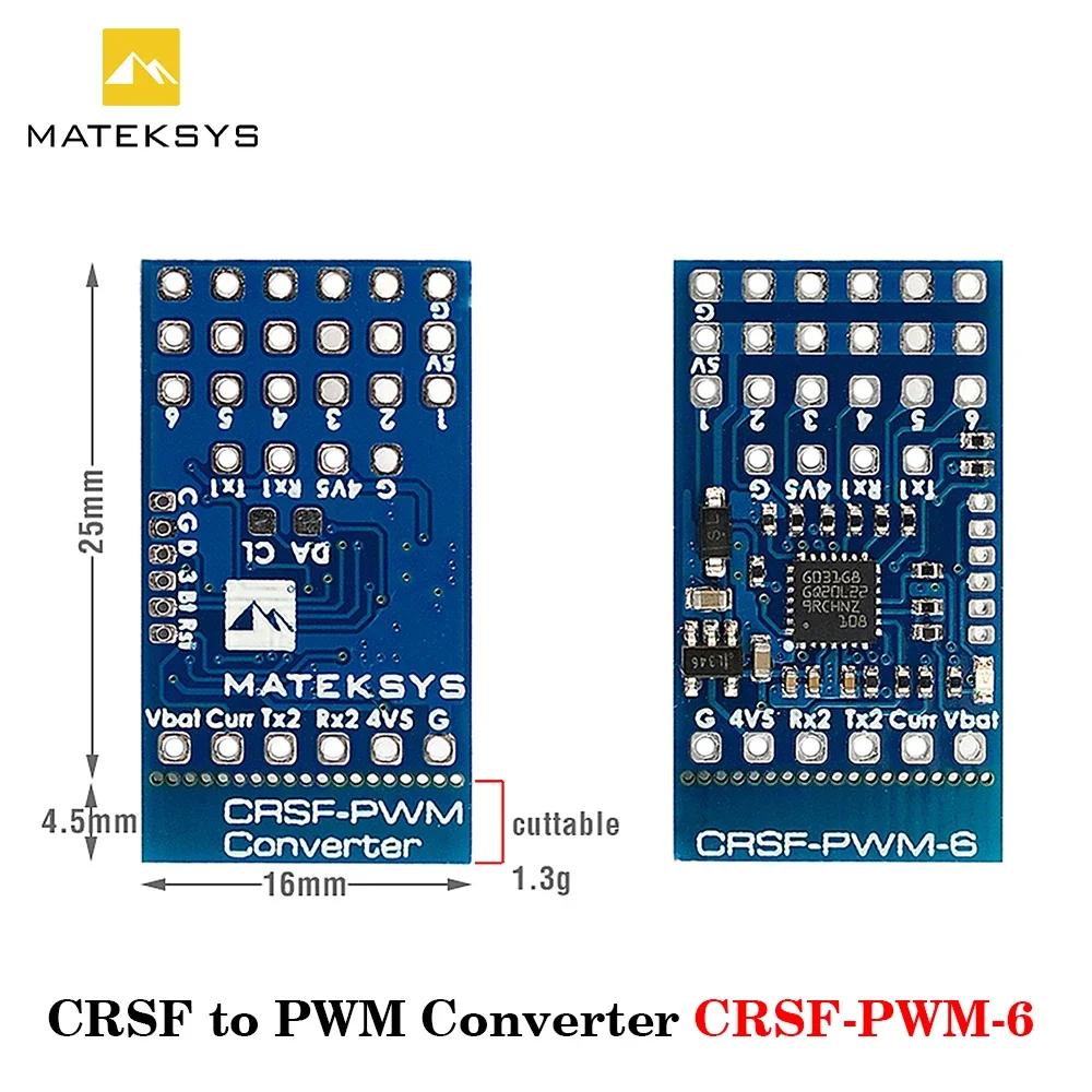 

Конвертер MATEKSYS CRSF в PWM, фотолампа для TBS Crossfire Nano RX SE, запчасти для самостоятельной сборки