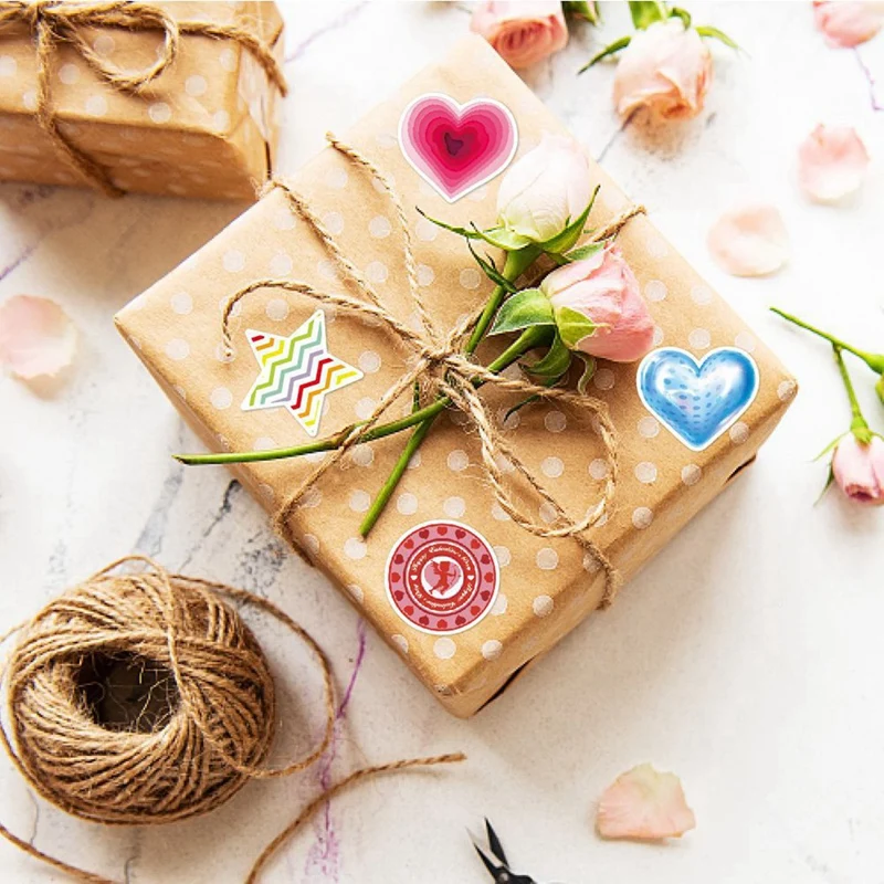 4 Pack Valentine's Day Party Decoration Heart Spiral Tags Valentine's Day Holiday Envelope Gift