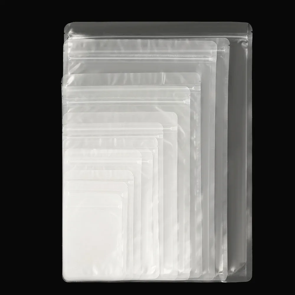 Food Grade Zip Lock Bag 100pcs Matte Transparent Zipper Resealable Plastic Pouch - Self-sealing Packaging for Underwear / Snacks 6