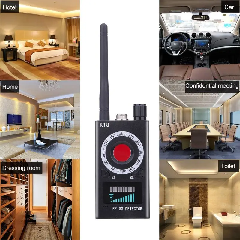 1MHz-6.5GHz K18 Anti RF Detector Camera Wireless Bug Detect GSM Listening Device Finder Radio Scanner