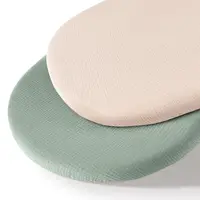 Nouvel ensemble de 2 draps-housses pour berceau de bébé, housse de matelas à langer pour nouveau-né, draps-housses respirants imprimés unis pour lit de bébé, housse de matelas pour berceaux 4