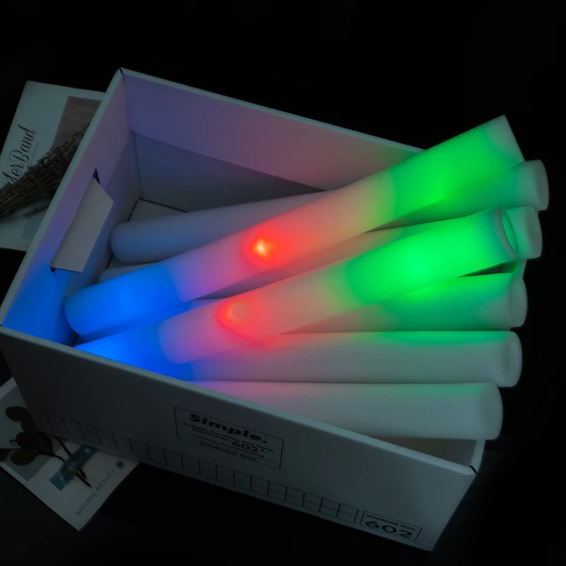 

15Pcs Cheer Tube Stick Glow Sticks Dark Light for Party Bulk Colorful Wedding Decoration Sticks RGB LED Glow Foam Stick
