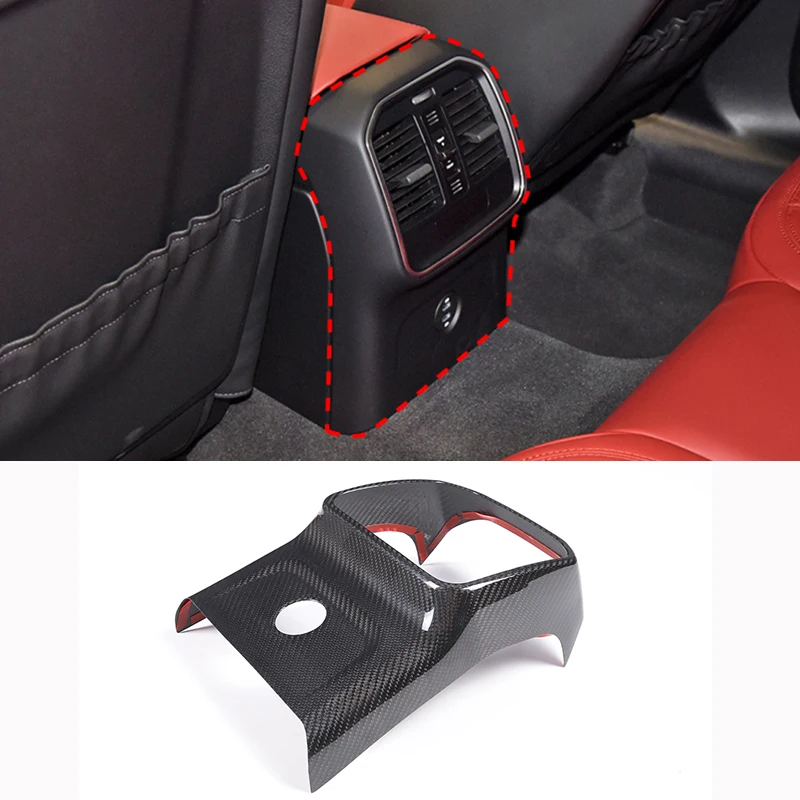 

Real Carbon Fiber Car Rear Air Conditioning Outlet Vent Cover Trim For Porsche Macan 2014-2022 Auto Interior Accessories