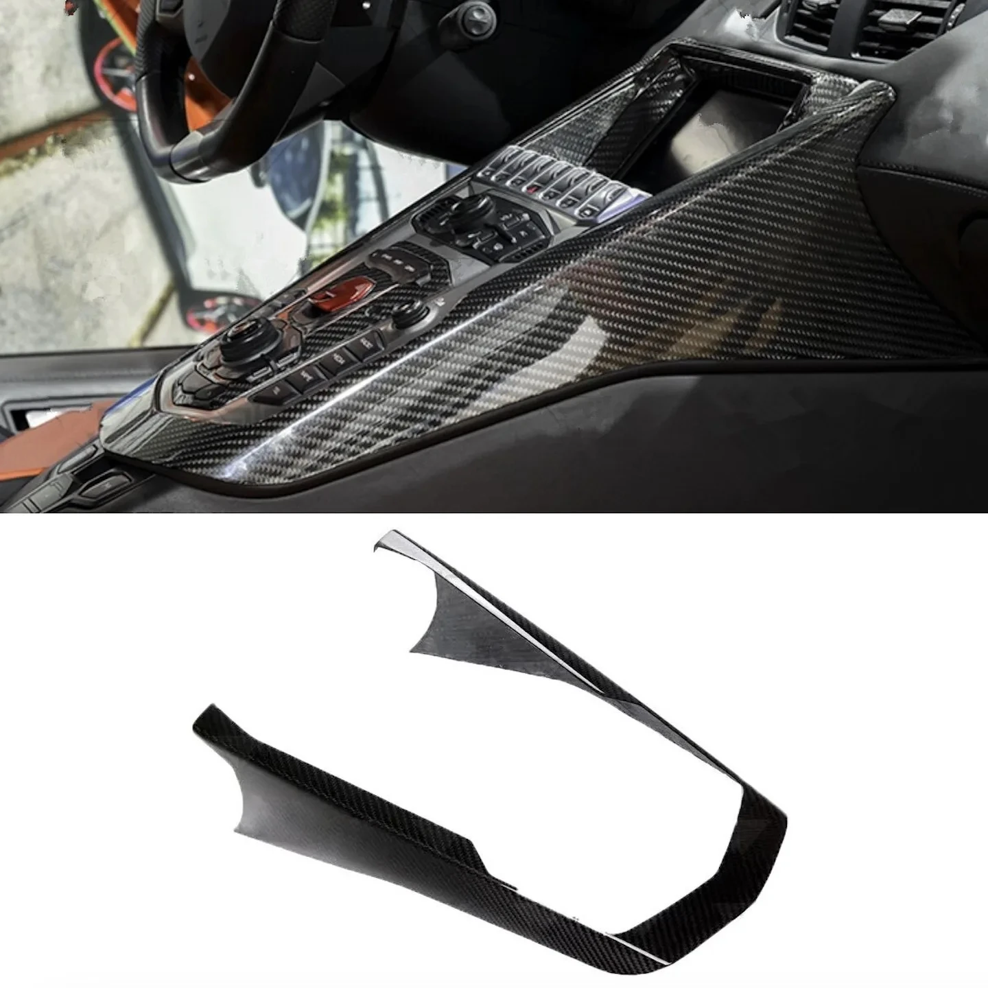 

Dry Carbon Fiber Car Inner Center Console Cover Trim For Lamborghini Aventador LP700 LP720 LP750 2012-2021