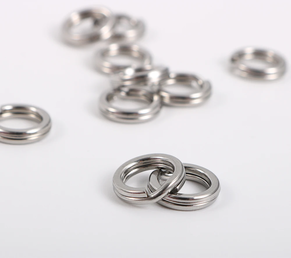 JIGGING PRO Edelstahl Split Ringe Angeln Anschlüsse Snap Ringe 10/15 Stücke Heavy Duty Salzwasser Angeln Zubehör – Detail 6