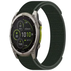 Versatile Hook & Loop Nylon Strap for Sports Watches (20mm/22mm/26mm) (Army green)