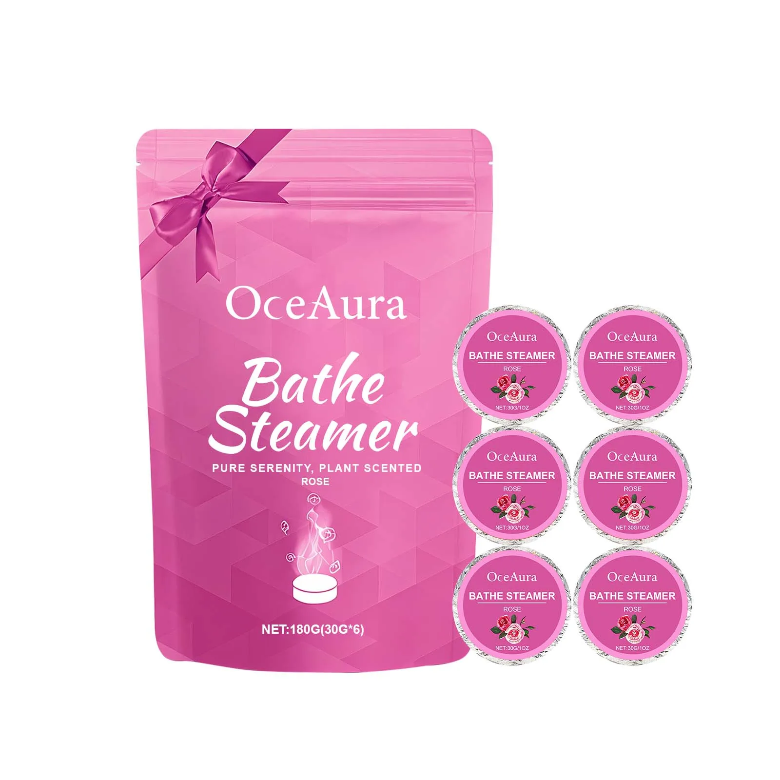 Bath Steam Aromatherapy Tablets - Rose Scented Aromatherapy for Bathing, Gently Cleanses and Comforts the Body Skin