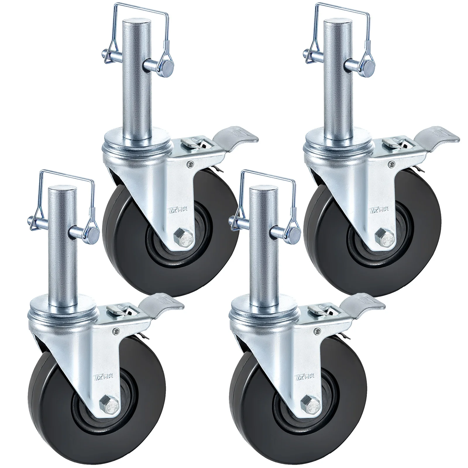 Rubber Swivel Caster Wheels with Dual Locking for Industrial Equipment