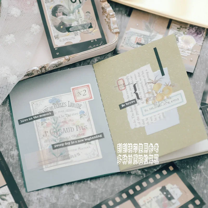 RUB ON Flower Number Stickers Junk Journal Decorative Vintage Craft Transfer Stickers Photo Diary Album Scrapbooking