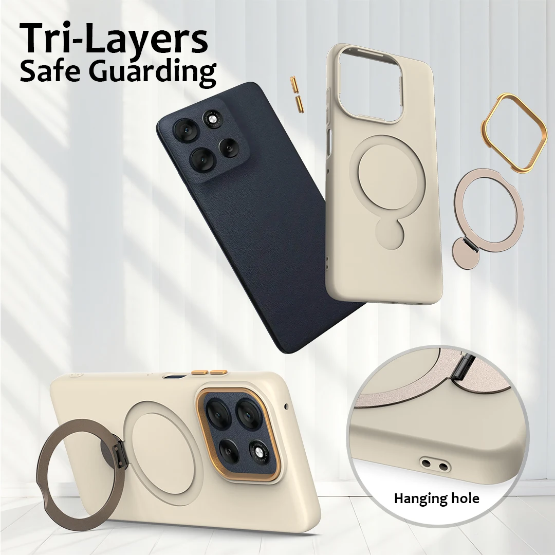 Skin-Friendly Fabric Ring Holder Protective Anti-Fall Phone Case