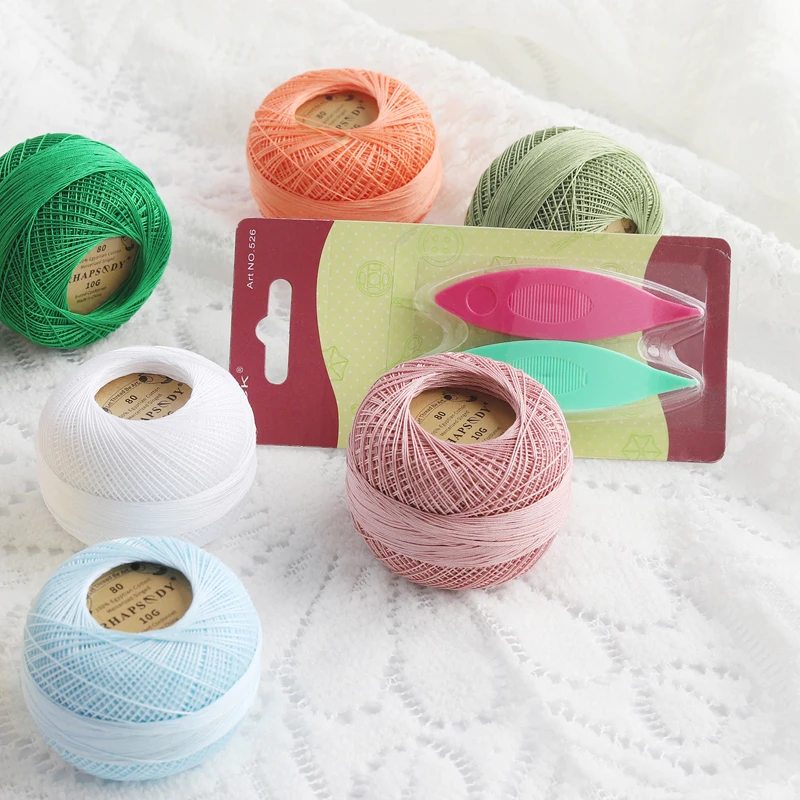 Rhapsody Premium Size 80 Cotton Crochet Thread 100% Egyptian Mercerized Singed 13 Colors 10G Tatting Needlepoint Bobbin Lace 3