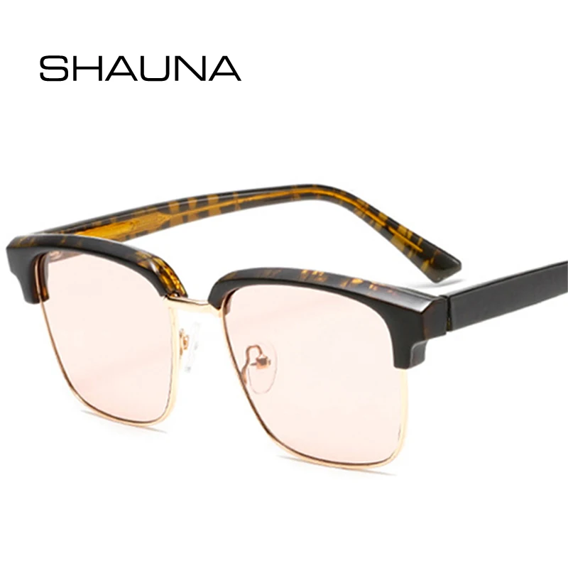 SHAUNA Retro Quadratische Halbmetall-Sonnenbrille Damen Gradient Shades UV400