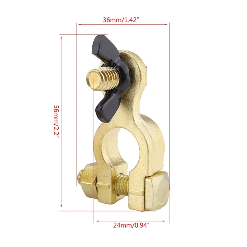 2Pcs Car Battery Terminals Connector Top Post Positive Negative Connector Clamps F19A