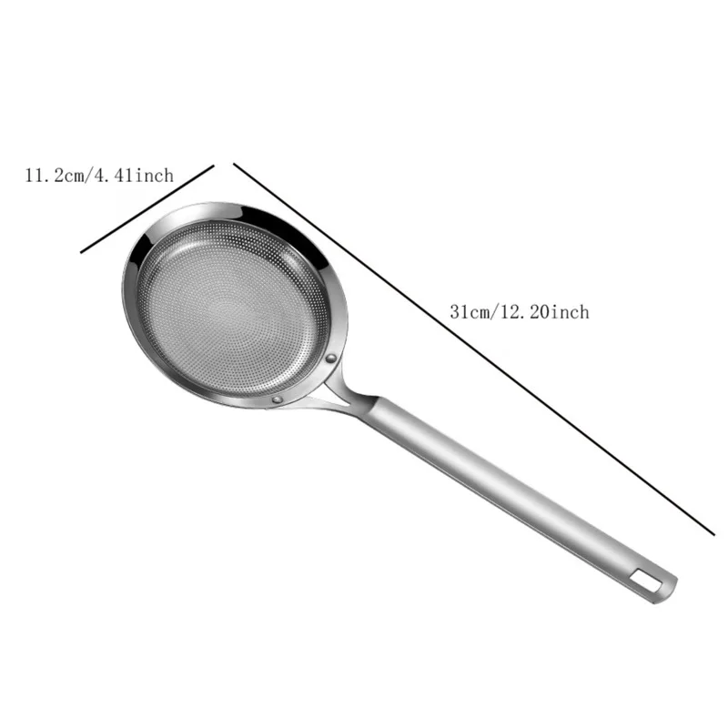 Description Picture 4 of itemStainless Steel Skimmer Vegetable Residue Oil Mesh Colander Strainer Soup Pot Small Filter Colander Kitchen Gadgets