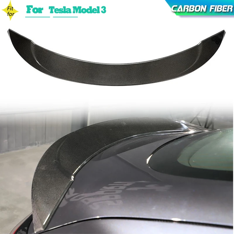 

Carbon Fiber Car Rear Trunk Spoiler Wing for Tesla Model 3 2019 Auto Racing Tail Trunk Boot Lid Wing Lip Spoiler Accessories