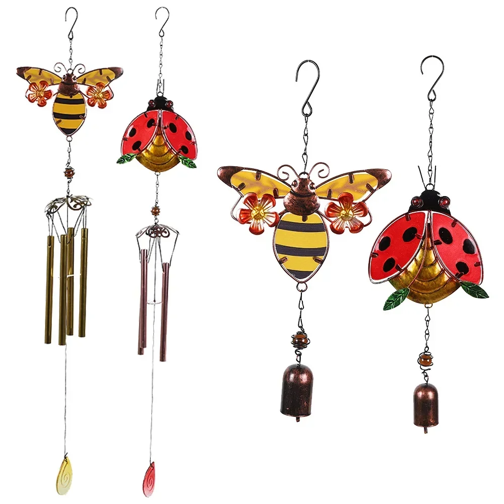 

Bee Beetle Hanging Pendants Insect Decorative Beetle Paintings Wind Chimes Home Decorative Iron Craft Indoor Outdoor Wind Chimes