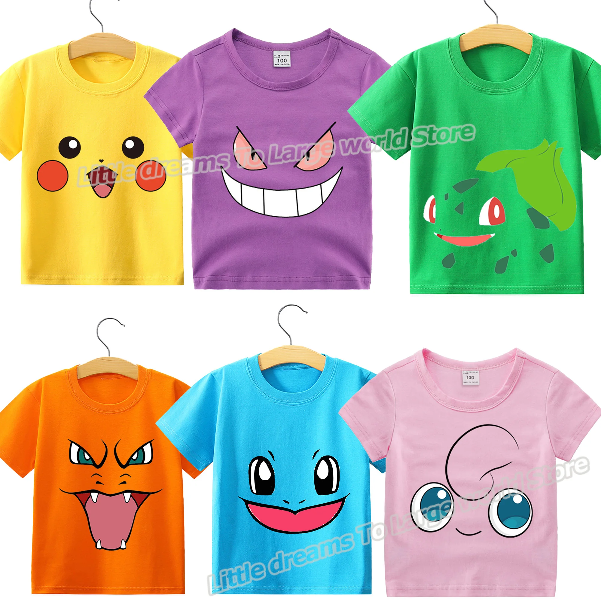 Детские летние футболки с изображением покемона Пикачу 2022 |