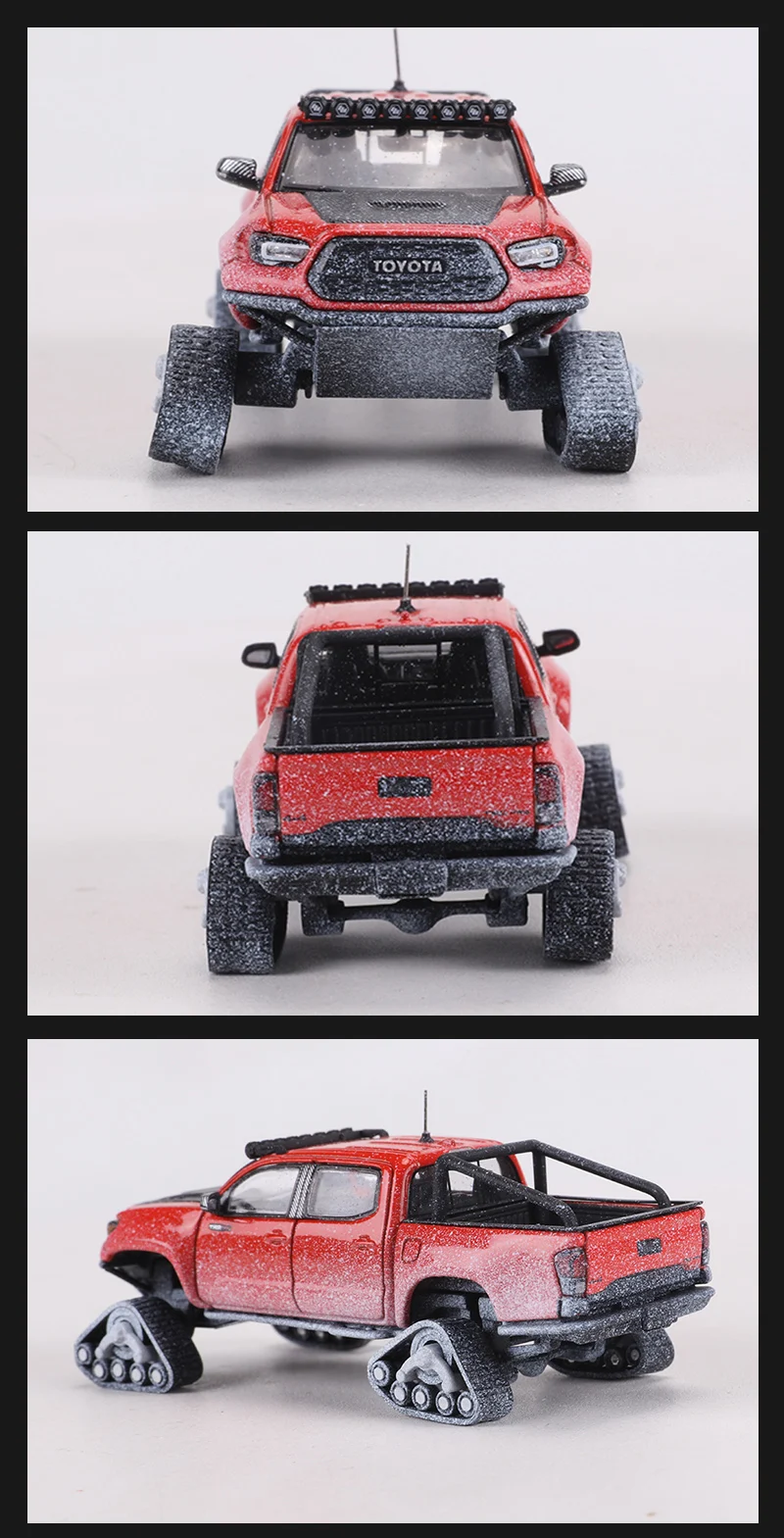GCD 1:64 Tacoma Snow Car Alloy Model Car Includes Accessories 
