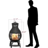 Fire Pit Wood Burning Chiminea Outside Fireplace Patio Small Firepit Brown-Black 2