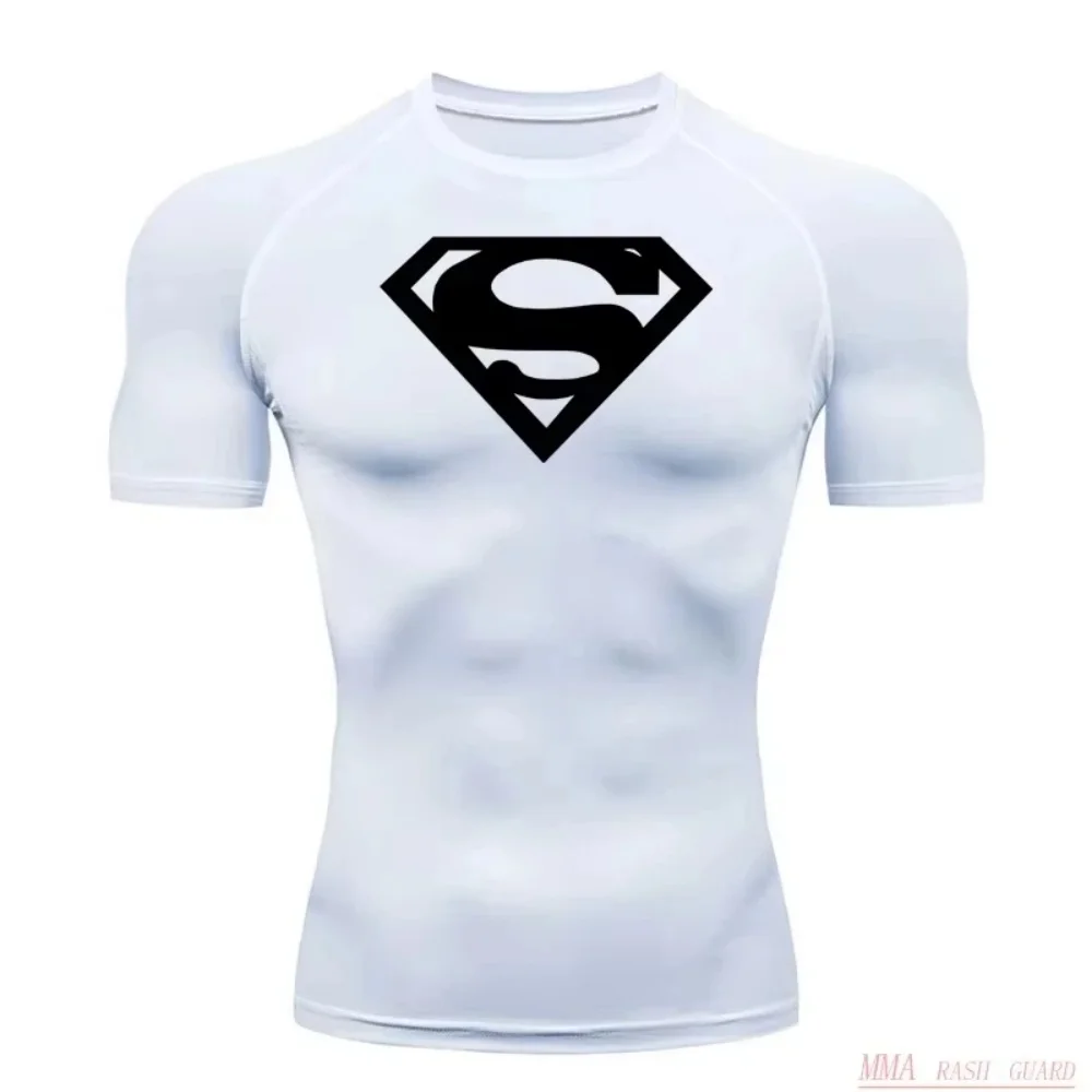 Maglietta Sportiva a Compressione da Uomo, T-Shirt a Maniche Corte ad Asciugatura Rapida, Top Estivo per Fitness, T-shirt da Bodybuilder per Corsa - immagine 4