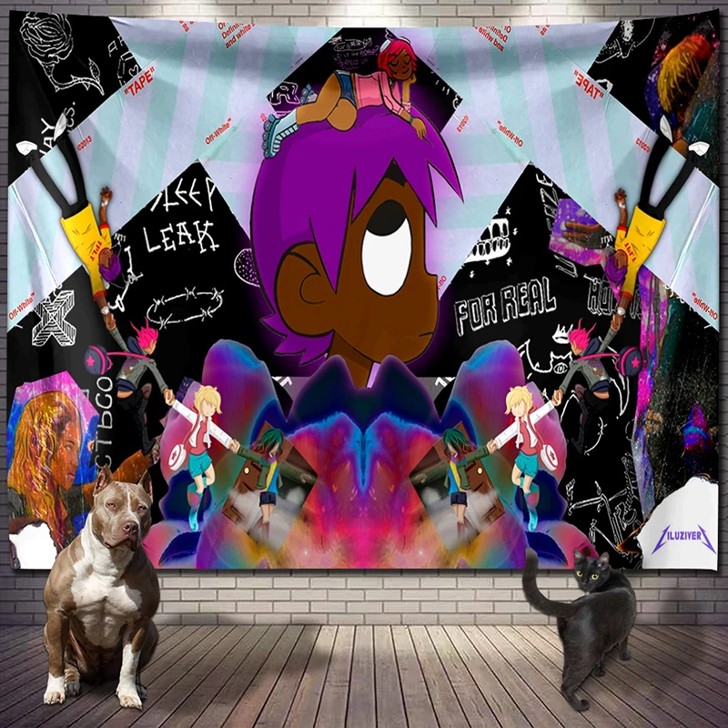

Mipruct Rap Lil Hip Hop Uzi Album Vert Art Tapestry Wall Hanging Party Aesthetic Background Living Room Bedroom Home Decor