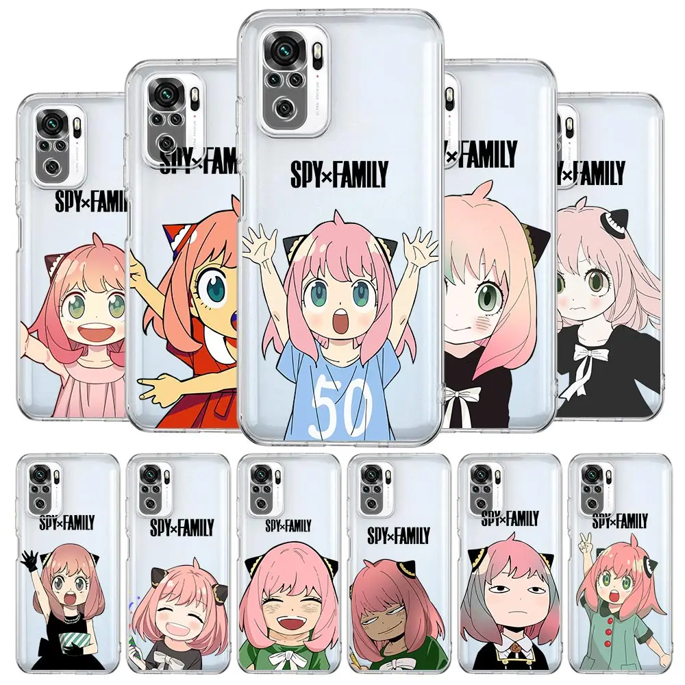 

Spy X Family Cute Anya Forger Clear Soft Phone Case For Xiaomi Redmi Note 12 11 9S 9 8 10 Pro+ 7 8T 9C 9A 8A K40 Gaming Cover