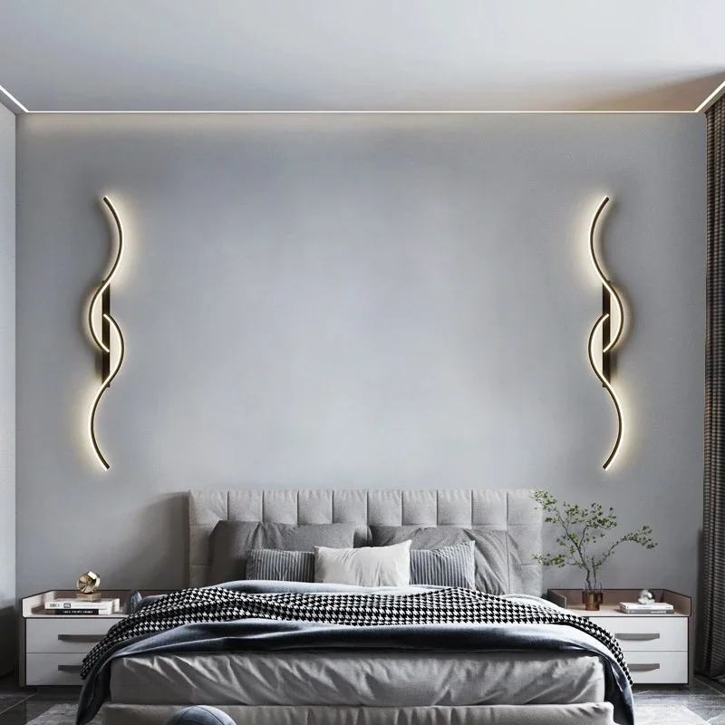 Modern LED Wall Lamp Minimalist Led 13W-18W Light Bedroom Bedside Long Strip Wall Sconces Living Room Home Indoor Lighting