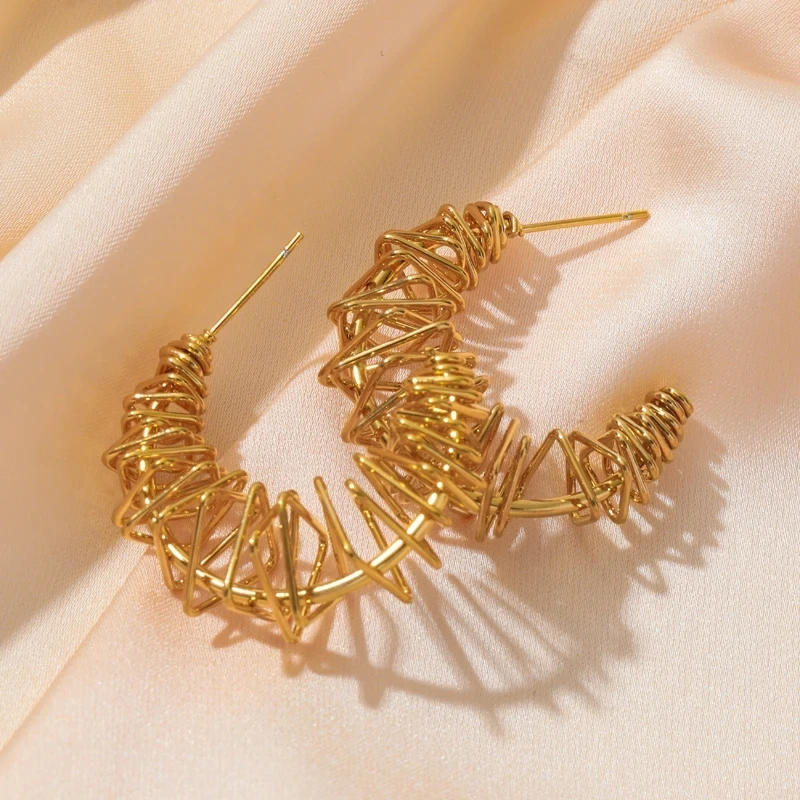 CARLIDANA Exquisite Stainless Steel Victorian Earrings Spike Creole Hoops Gypsy Vintage Gift Big Hoop Designs Women Present 5