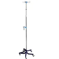 Support de poteau médical IV pliable Mobile, support de perfusion réglable, support d'égouttement pratique et Durable 6
