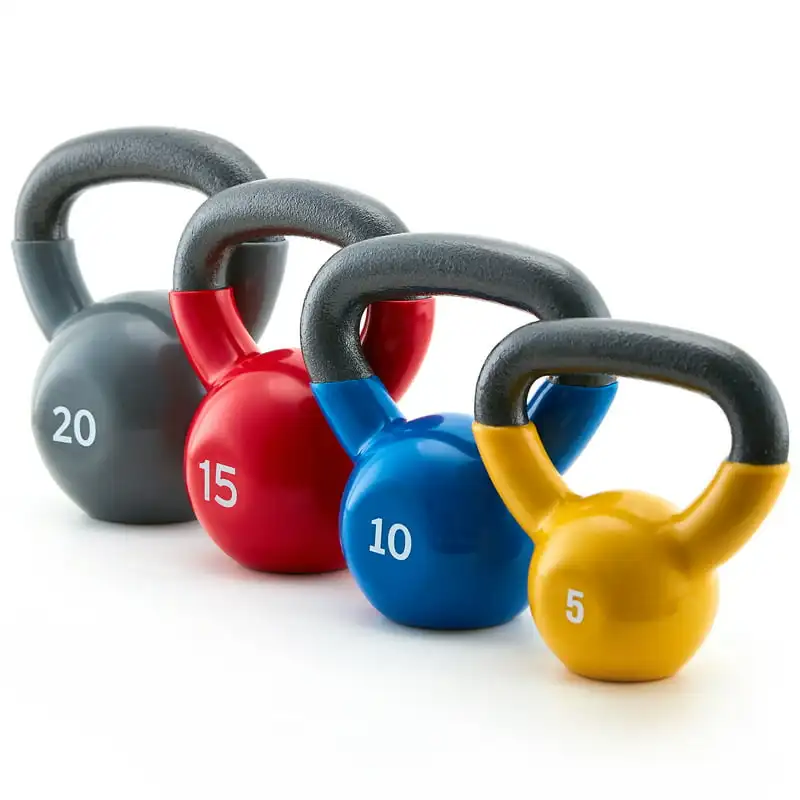 

Vinyl Kettlebell 50 Lb. Set - 5, 10, 15, 20 Lb.