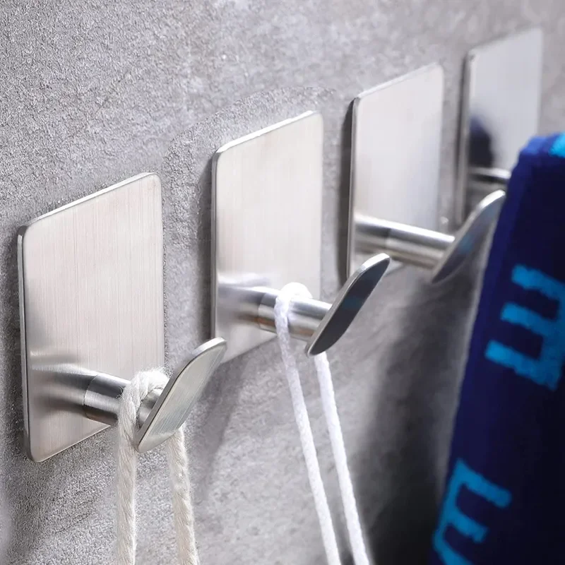 

High Quality Bathroom Hooks 304 Stainless Steel Wall Hook For Hanging Towel Bath Ball Robe Cloth Key Bag Door Hanger Organizer