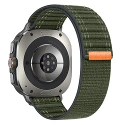 Official Nylon Loop Strap for Galaxy Watch - Wave Adjustable Bracelet Wristband (Army green)