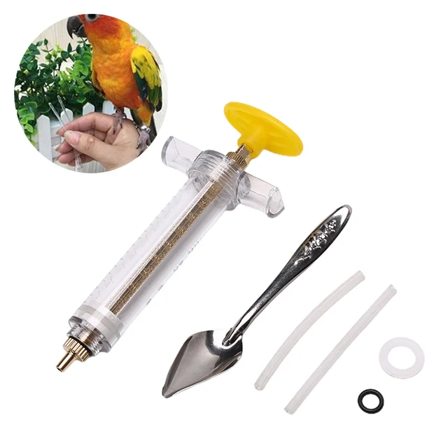 1 Set 10ml 20ml Parrot Feeding Syringe Hose Parrots Bird Feeders  Syringe High Quality  Bird Feeder Balcony Syringe Hose Needle 2
