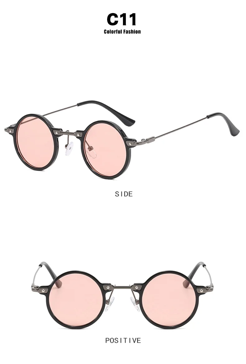 Vintage Kleine Runde Sonnenbrille für Damen Markendesigner Retro Mode Reise Fahrbrille Anglerbrille Sonnenbrille für Frauen und Männer – Detail 18