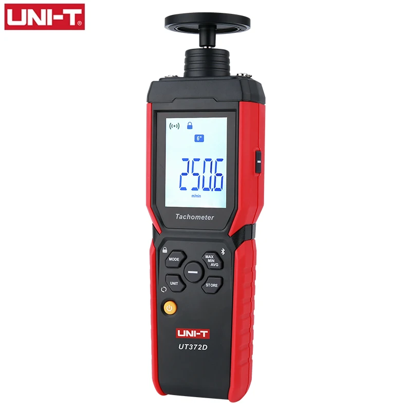 UNI-T UT372D 타코미터 디지털 RPM 미터 2 in 1 레이저 비접촉식 및 접촉식 타코미터 전문 회전 속도계