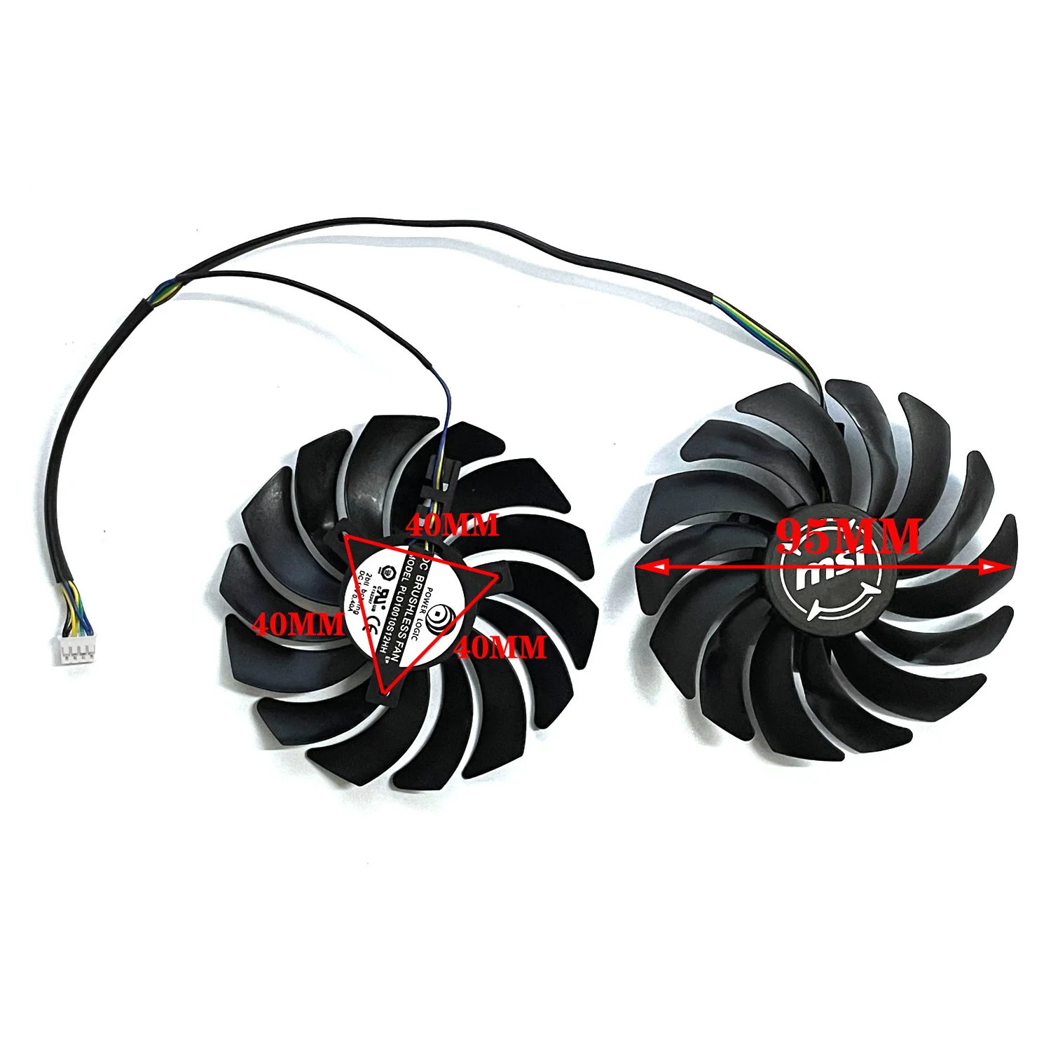 2pcs 95mm 4pin pld10010s12hh gtx1060 gpu cooler para msi geforce gtx1060 gddr5x armadura oc cooler gráficos