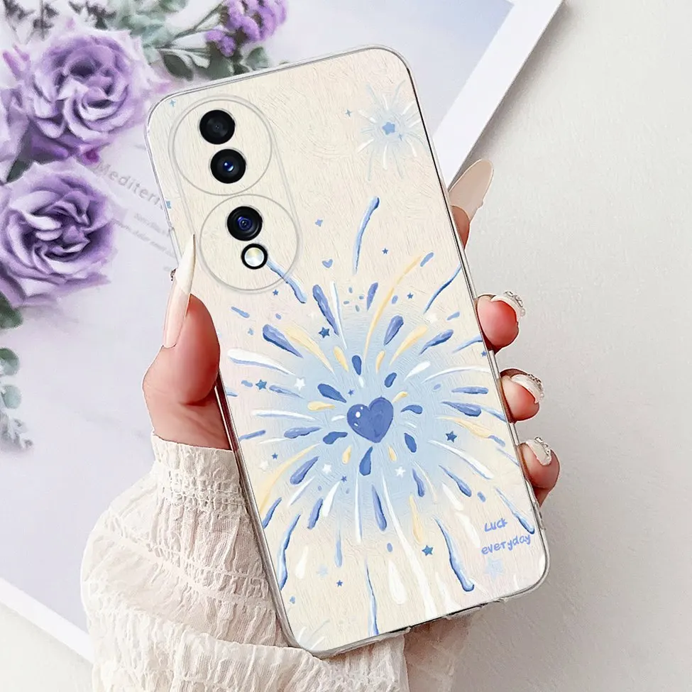 Clear Aesthetic Cute Cat & Flowers Soft Phone Case - Fashionable and Fun Design