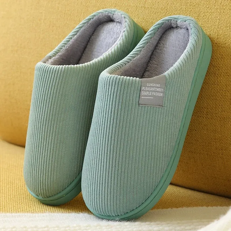 Damen Herren dicke weiche Hausschuhe Hausschuhe Haushalts plüsch, Anti-Rutsch-Thermo-Hausschuhe – Detail 15