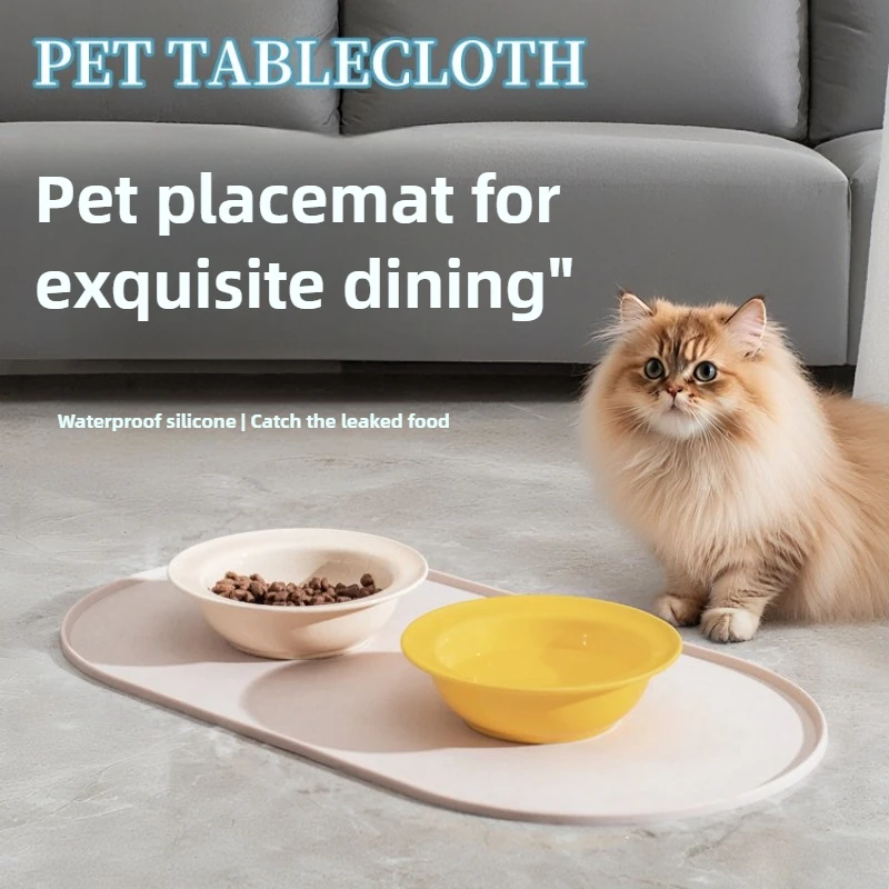 Tappetino per l'alimentazione dei gatti con design antiscivolo e impermeabile, compatibile con ciotole per gatti/cani, per famiglie con più animali domestici e proprietari di cani. - immagine 6