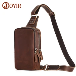JOYIR Genuine Leather Men's Shoulder Bag Male Crossbody Chest Bag Men Chest Pack Leather Mens Sling Bags Casual Daypack
